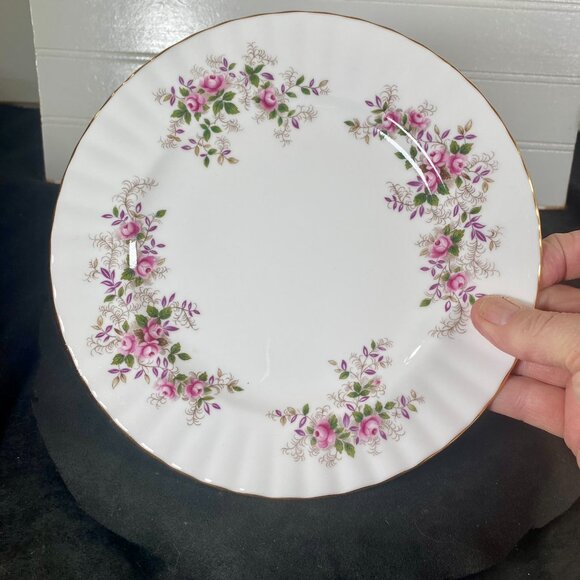 1960 Vintage Royal Albert Tea cup, Saucer, and Dessert Plate, Lavender Rose, - Picture 6 of 10